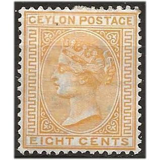 Ceylon 1898 SG150a 8c Yellow Wmk Crown CA Mounted Mint . .. .