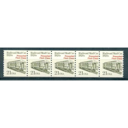 2265 21c Mail Car Fine MNH Dry Gum PNC 1/5 V0495