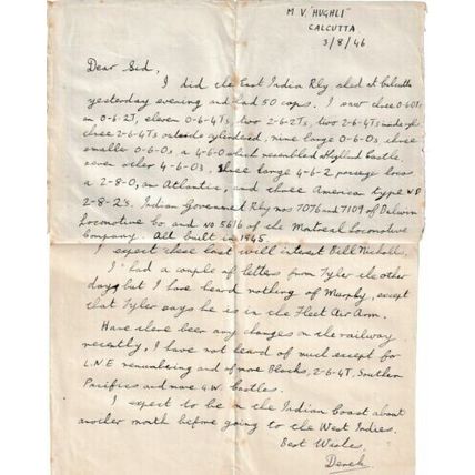 India 1946 HM Forces Air Letter Calcutta-Watford written VGC