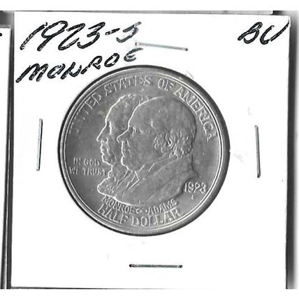 1923-S US Silver Comm Monroe Half Dollar BU Grey Sheet $65.00+