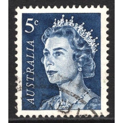 AUSTRALIA 1967: QUEEN ELIZABETH II DEFINITIVES - 5c BLUE USED (G4)