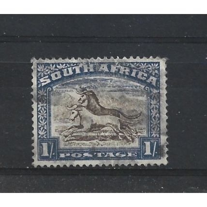 SouthAfrica.SG48 1s Black&Blue Wildebeest.English Inscription.Fine Used.Aug25b