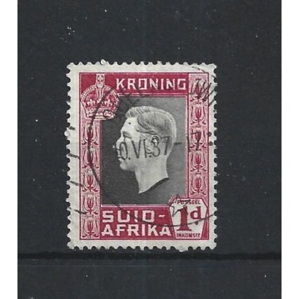 SouthAfrica.SG72 1d Grey-Black and Carmine.Afrikaans Inscription.F/Used.Aug25b