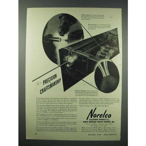 1943 Norelco Electronics Ad - Precision Craftsmanship