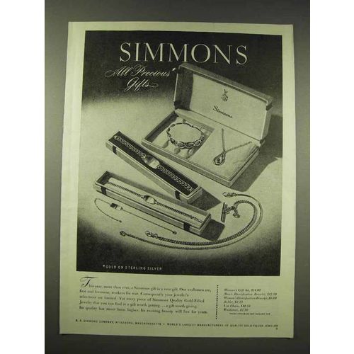 1944 Simmons Jewelry Ad - All Precious Gifts