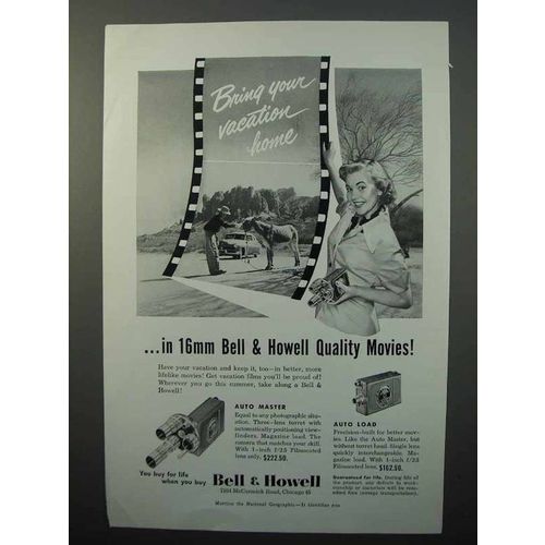 1950 Bell & Howell Auto Master & Auto Load Camera Ad
