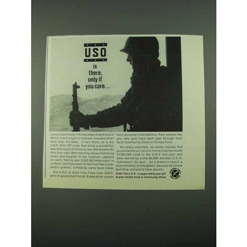 1969 U.S.O. Organization Ad - Is There Only if you Care