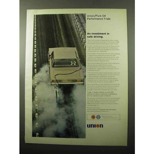 1969 Union / Pure Oil Ad - Investment in Safe Driving
