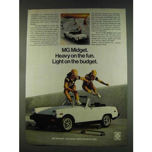 1978 British Leyland MG Midget Car Ad - Heavy on Fun