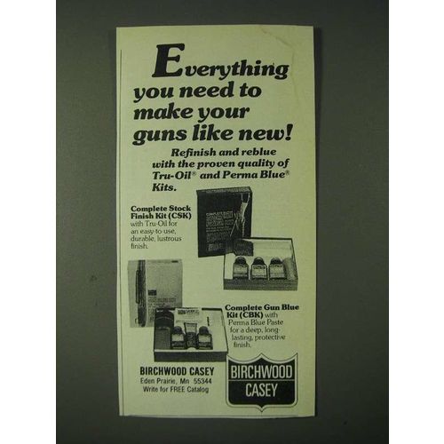 1980 Birchwood Casey Ad - Complete Stock Finish Kit and Complete Gun Blue Kit