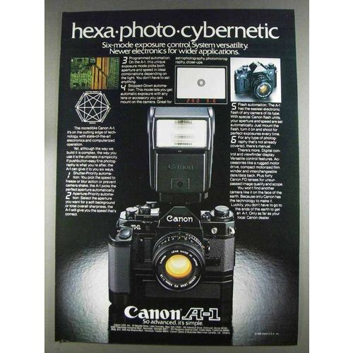 1980 Canon A-1 Camera Ad - Hexa-Photo-Cybernetic