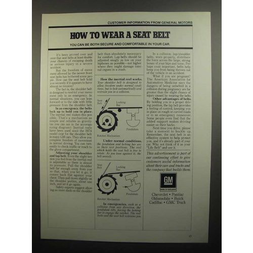 1984 GM General Motors Ad - How to Wear a Seat Belt