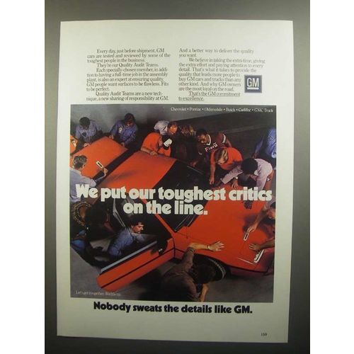 1984 GM General Motors Ad - Our Toughest Critics
