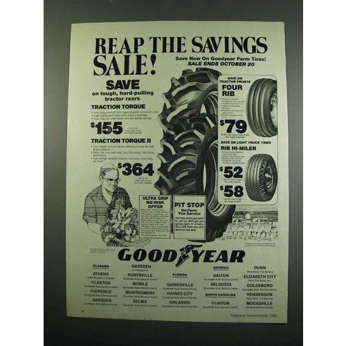 1984 Goodyear Tires Ad - Reap The Savings Sale