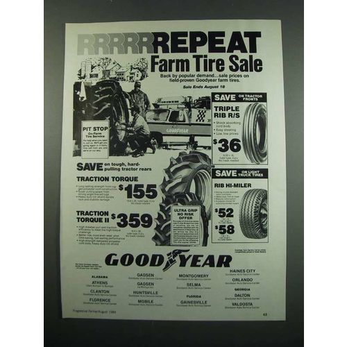1984 Goodyear Tires Ad - Repeat Farm Tire Sale