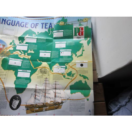 THE LANGUAGE OF TEA Brooke Bond PG Tips Wall chart unused... no cards