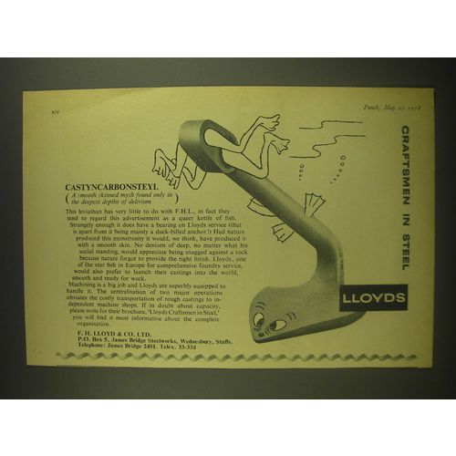 1958 Lloyds Steel Ad - Castyncarbonsteyl