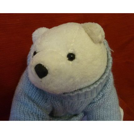 LOT OF 2 BATH & BODY WORKS POLAR BEARS LARGE BEAR HAS GRAY COWL NECK SWEATER