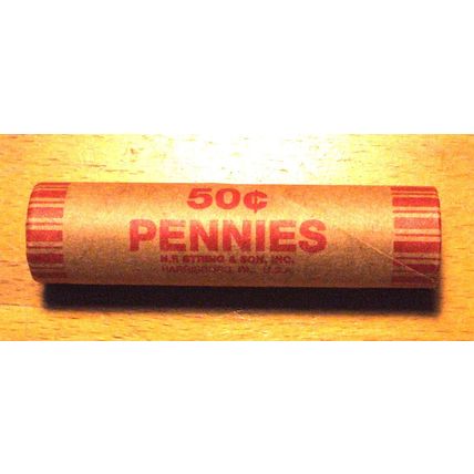 1973 - S Uncirculated Lincoln Cent Roll - Red Wrapper