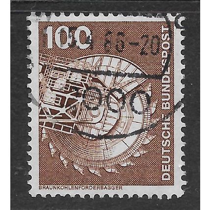 GERMANY 1975 100pf BROWN LIGNITE EXCAVATOR SG 1748 FINE USED#