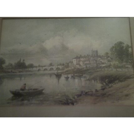 T. J. Soper - 1880s Scenic lake framed
