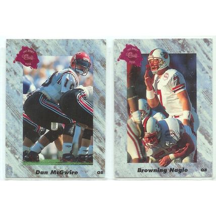 2x 1991 Classic Draft Picks Football McGwire/Nagle