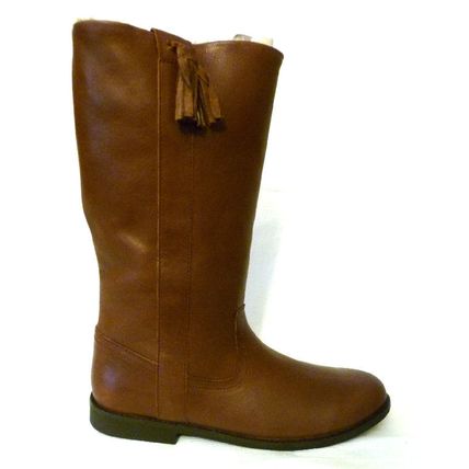 ZARA NIB SIZE 6 BROWN LEATHER KNEE-HI BOOTS FAUX FUR LINED FLAT SIDE ZIPPER