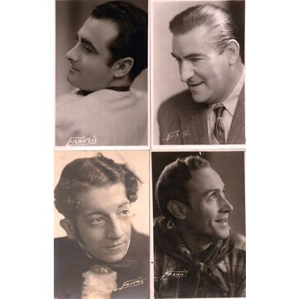 French Actor Singer Antique Plain Back Postcard Photo Bundle