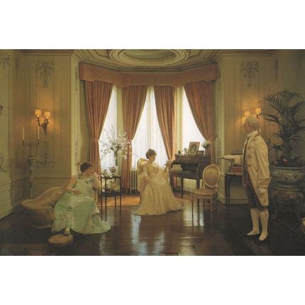 Warwick Castle The Boudoir Madame Tussauds Waxwork Postcard