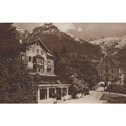 Engelberg Hotel Engel Antique Switzerland Postcard