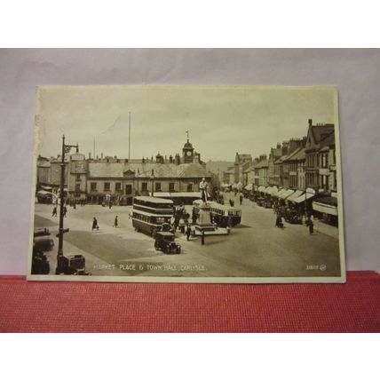 MARKET PLACE, CARLISLE, CUMBRIA unused postcard by Valentine c. 1933 =