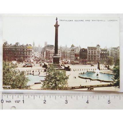 vintage Colour Postcard London, Trafalgar Square & Whitehall