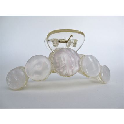 Large white shiny shell effect hair claw clip