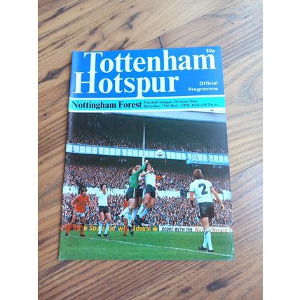 1978/79 Tottenham / Spurs vs Nottm Forest - Division 1 Programme & Ticket