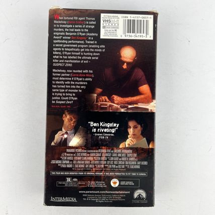 Suspect Zero VHS Video Tape Ben Kingsley, Carrie-Ann Moss