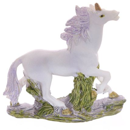 Small Unicorn on Rocks Miniature Figurine Ornament Purple Pink - 4 Designs