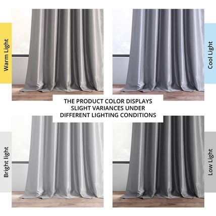Half Price Drapes-Faux Silk Curtain-25"W x 96"L (1 Panel)-STORM GREY-NEW-SEALED