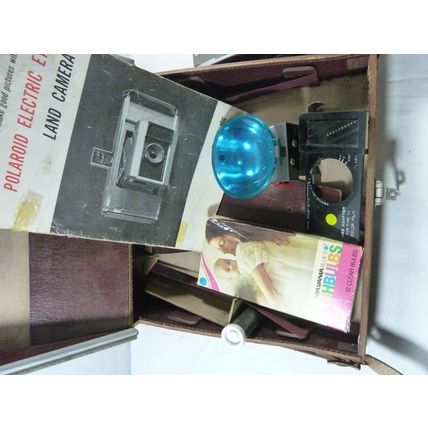 Vintage Polaroid Model J66 Land Camera w/Leather Case/Flash/Manual*