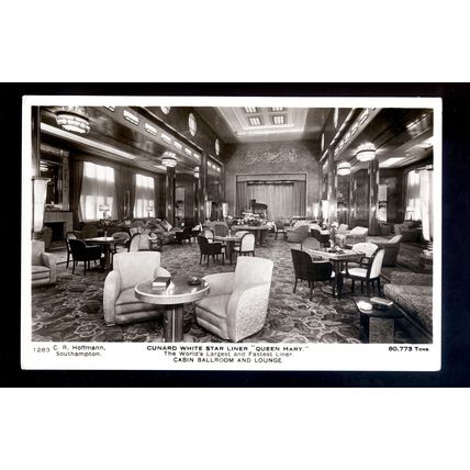 LS3934 - Cunard White Star Liner - Queen Mary - Cabin Ballroom/Lounge - postcard