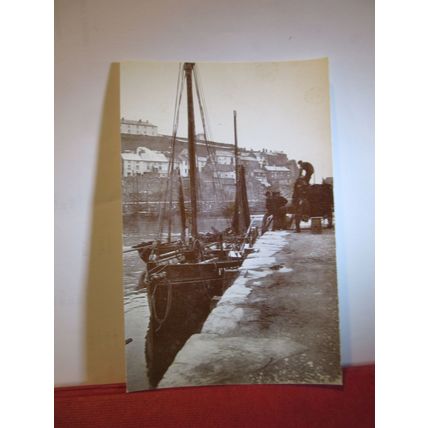 BOATS AT MEVAGISSEY, CORNWALL c.1900 postcard. Truro Museum =