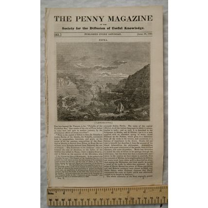 1836 The Penny Magazine No. 261 Petra, cow tree, bridal gift, fable The Lion