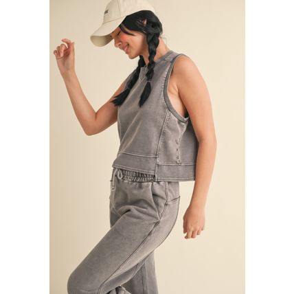 Women's Mineral Wash Sleeveless Top