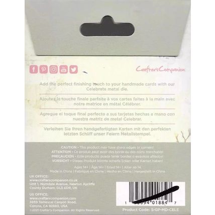 Crafter's Companion. Sara Davies. Celebrate Die. Die Cutting Cardmaking Crafts
