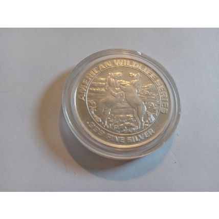 1993 American Wildlife Horses Foxwoods Bingo Casino Token .65ozt. .999 Silver