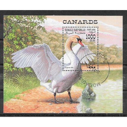 Somalia 1998 OISEAU LE CYGNE BLOC OBLITERE ( USED )