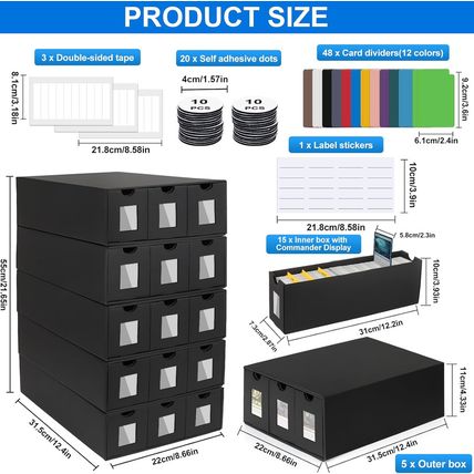 Trading Card Storage Box,15000+ Card Deck Box for MTG Commander, Trading Card Or