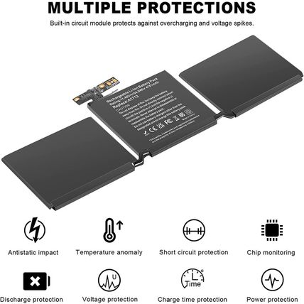 A1708 A1713 Laptop Battery Replacement for Macbook Pro 13 Inch A1708 (Late 2016,