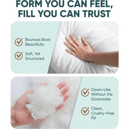 Pillowflex Synthetic down Alternative Pillow Inserts for Shams - Comfy Pillows f