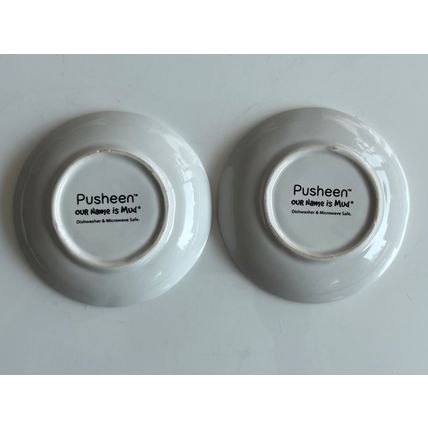 2 X PUSHEEN CERAMIC CAT TRINKET DISHES