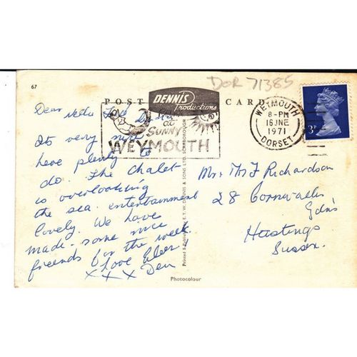 Upwey Wishing Well,Nice slogan Postmark 1971 Dorset Postcard Dor71385